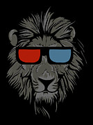 Cool Lion with glasses Digital Art by Matthias Hauser