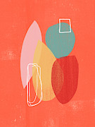 Coral Modern Abstract 1- Art by Linda Woods Mixed Media by Linda Woods