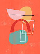 Coral Modern Abstract 2- Art by Linda Woods Mixed Media by Linda Woods
