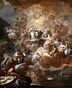 Corrado Giaquinto / 'Spain pays homage to Religion and to the Church', 1759, Italian School. Painting by Corrado Giaquinto -c 1703-1765-
