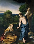Correggio / 'Noli me tangere', ca. 1525, Italian School, Oil on panel, 130 cm x 103 cm, P00111. Painting by Correggio -1489-1534-