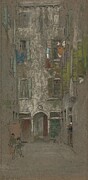 Corte Del Paradiso, 1880 Pastel & Black Chalk On Brown Wove Paper With Fibrous Inclusions Painting by James Abbott Mcneill Whistler