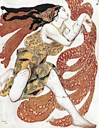 Costume sketch for a Bacchante, from the ballet andquot, Narcissusandquot. Painting by Leon Bakst Costume sketch for a Bacchante, from the ballet andquot, Narcissusandquot. Painting by Leon Bakst