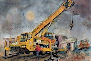 Crane Number 54 Painting by Jackson Ordean Crane Number 54 Painting by Jackson Ordean