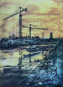 Cranes By The Canal Painting by Brenda Brin Booker Cranes By The Canal Painting by Brenda Brin Booker