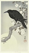 Crow At Full Moon Painting by Ohara Koson Crow At Full Moon Painting by Ohara Koson