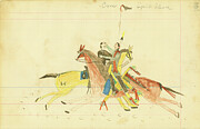 Crow Spits Blood, Howling Wolf, Southern Cheyenne, 1874-75 Drawing by Native American