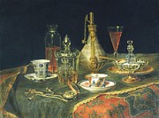 Crystal Of Bohemia, Tea And A Watch Painting by Christian Berentz
