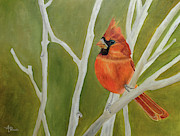 Cutest Ambushed Cardinal Painting by Angeles M Pomata Cutest Ambushed Cardinal Painting by Angeles M Pomata