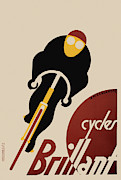 Cycles Vintage Art Deco Bicycle advertisement Painting by Tina Lavoie