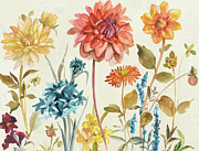 Dancing Flowers Mixed Media by Marietta Cohen Art And Design