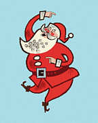 Dancing Santa Drawing by CSA Images Dancing Santa Drawing by CSA Images