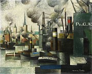 Dans Le Port De Rouen Painting by Pierre Hode