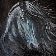 Dark Horse Painting by Michelle Pier Dark Horse Painting by Michelle Pier
