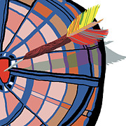 Dart Hitting the Bullseye Drawing by CSA Images Dart Hitting the Bullseye Drawing by CSA Images