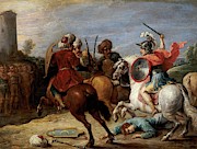 David Teniers / 'Proezas de Reinaldo frente a los egipcios', 1628-1630, Flemish School. RINALDO. Painting by David Teniers the Younger -1610-1690-