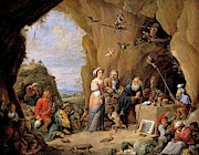 David Teniers / 'The Temptations of Saint Anthony', Flemish School, Oil on copper. Painting by David Teniers the Younger -1610-1690- David Teniers / 'The Temptations of Saint Anthony', Flemish School, Oil on copper. Painting by David Teniers the Younger -1610-1690-