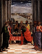 'Death of the Virgin', ca. 1462, Italian School, Panel, 54,5 cm x 42 cm, P00248. Painting by Andrea Mantegna -1431-1506- 'Death of the Virgin', ca. 1462, Italian School, Panel, 54,5 cm x 42 cm, P00248. Painting by Andrea Mantegna -1431-1506-