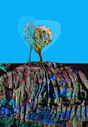Deep Earth No. 4 Heart of the Matter  Mixed Media by Zsanan Studio