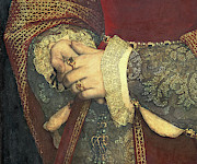 Detail Of The Hands Of Jane Seymour, 1536, Oil On Panel Painting by Hans Holbein The Younger