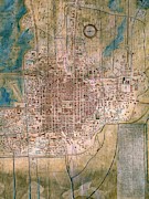 Detail Of The Map Of The City Of Mexico And Its Surroundings - 1753. Drawing by Album Detail Of The Map Of The City Of Mexico And Its Surroundings - 1753. Drawing by Album