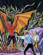 Devil Emerges From Ground Drawing by CSA Images