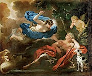 Diana and Endymion. Canvas,203 x 246 cm Inv.2679. Painting by Luca Giordano -1634-1705-