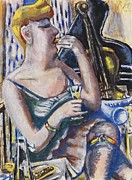 Die Musikantin In Der Pause Painting by Paul Kleinschmidt