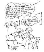 Discussion On Kierkegaard Drawing by Sidney Harris