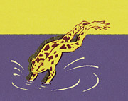 Diving Frog Drawing by CSA Images Diving Frog Drawing by CSA Images