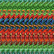DNA Autostereogram Qualias Parrots 1 Digital Art by Russell Kightley