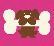 Dog and a Large Bone Drawing by CSA Images Dog and a Large Bone Drawing by CSA Images