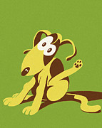 Dog Scratching Its Ear Drawing by CSA Images