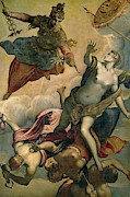 Domenico Tintoretto / 'La Prosperidad o la Virtud ahuyentando los Males', 16th-17th century. Painting by Domenico Tintoretto -1560-1635-
