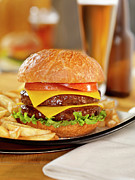 Double Cheeseburger With A Beer Photograph by Lauripatterson