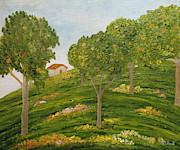 Down The Shade Of The Apple Trees Painting by Angeles M Pomata