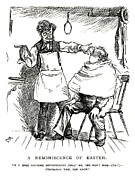 Drunk Barber Drawing by George Du Maurier