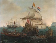 Dutch Ships Ramming Spanish Galleys off the English Coast, 3 October 1602. Painting by Hendrik Cornelisz Vroom Cornelis Hendriksz Vroom Dutch Ships Ramming Spanish Galleys off the English Coast, 3 October 1602. Painting by Hendrik Cornelisz Vroom Cornelis Hendriksz Vroom