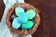 Dyed Easter Eggs With Batik Patterns In A Basket Photograph by Elisabeth Von P?lnitz-eisfeld