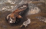 Eagle And Hare Painting by Bruno Liljefors