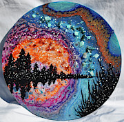 Earth Gems #19W160 round Mixed Media by Lori Sutherland