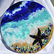 Earth Gems #19W168 round Mixed Media by Lori Sutherland