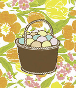 Easter egg basket Drawing by CSA Images