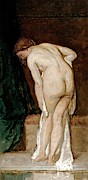 Eduardo Rosales Gallinas / 'Female Nude -after bathing-', ca. 1869, Spanish School. Painting by Eduardo Rosales -1836-1873-