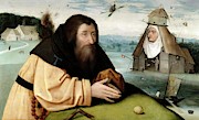 El Bosco -Attribution- / 'The Temptations of Saint Anthony Abbot', 1500-1510, Flemish School. Painting by Hieronymus Bosch -c 1450-1516-