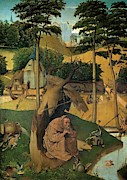 El Bosco / 'The Temptation of Saint Anthony', ca. 1490, Flemish School. hieronymus bosch. Painting by Hieronymus Bosch -c 1450-1516-