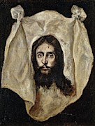 El Greco / 'The Holy Visage', 1586-1595, Spanish School, Oil on canvas, 71 cm x 54 cm, P02874. Painting by El Greco -1541-1614- El Greco / 'The Holy Visage', 1586-1595, Spanish School, Oil on canvas, 71 cm x 54 cm, P02874. Painting by El Greco -1541-1614-