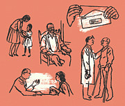 Elderly Care Drawing by CSA Images Elderly Care Drawing by CSA Images