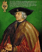 Emperor Maximilian I -1466-1536-. Oil on limewood -1519- 74 x 61.5 cm Inv. 825. Albrecht Durer . Painting by Albrecht Durer -1471-1528-