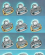 Engagement ring pattern Drawing by CSA Images